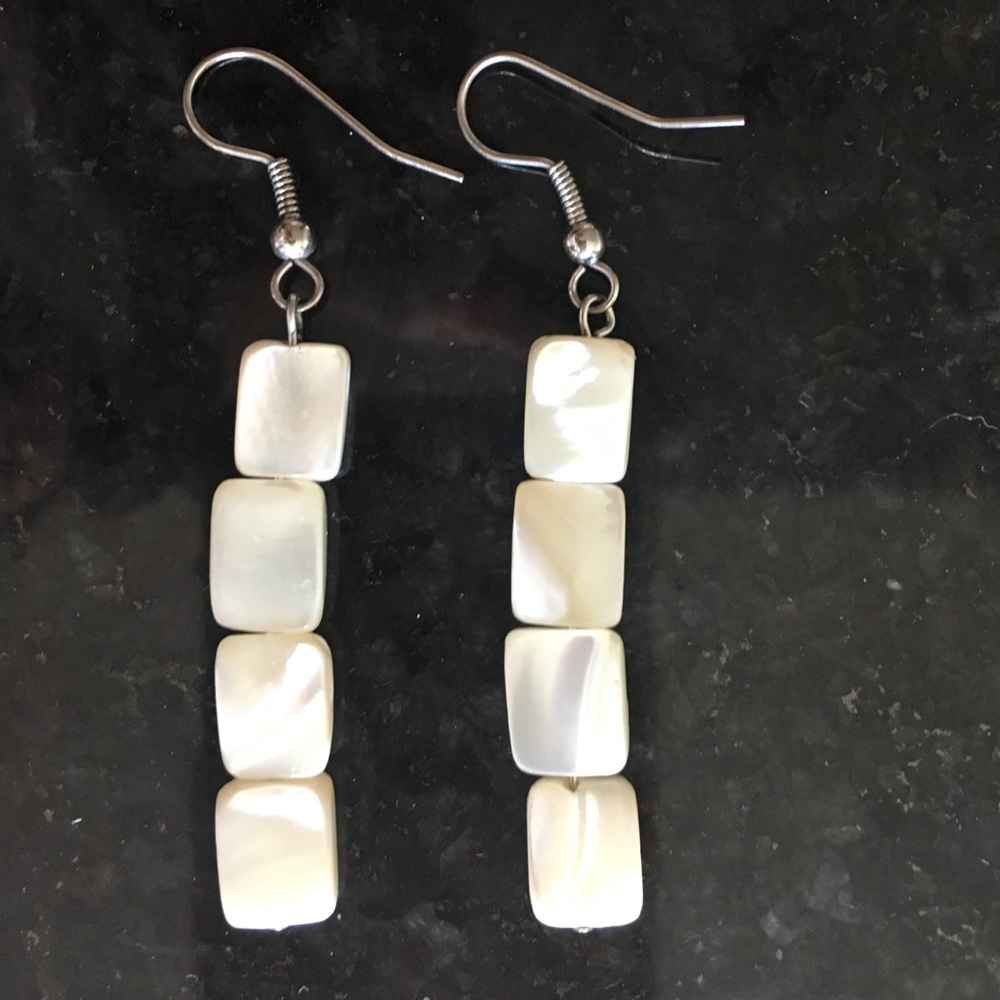 Pearl Shell Dangly Earrings